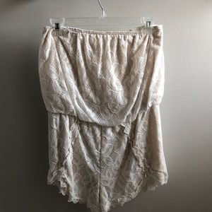 Free People off-white strapless romper